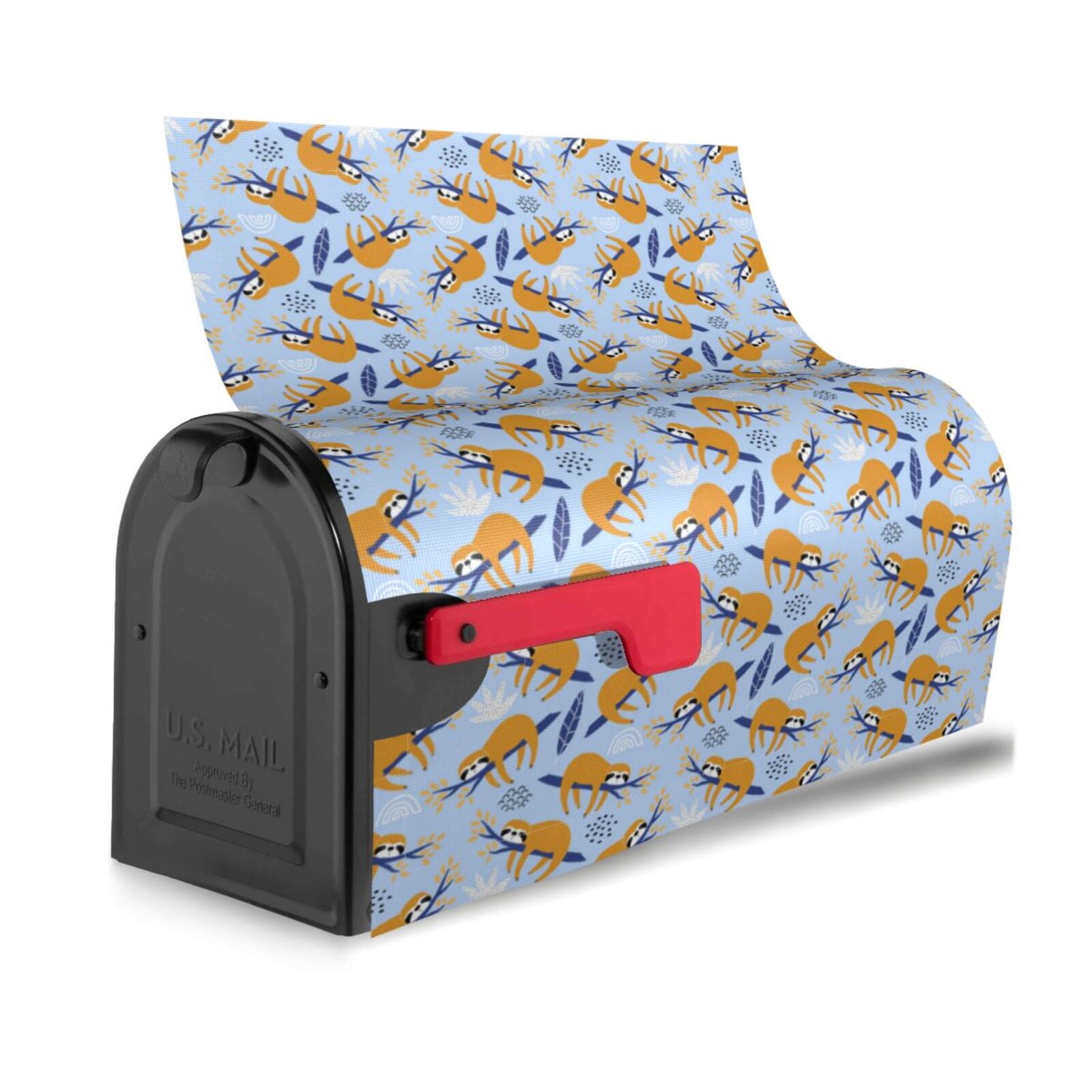 Hirioo Cute Sloth for Magnetic, Waterproof Mailbox Cover,Perfect for Fall, Winter, Spring, and Summer Outdoor Decor-21x18 in
