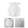 thumbnail image 2 of Elegant White Ruffle Jabot Necktie Victorian Medieval Vintage Detachable Faux Collar for Renaissances Costume Parties, 2 of 9