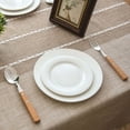 thumbnail image 2 of Enova Home 54"x 80" High Quality Tablecloth with Tassels, Rectangle Cotton and Linen Table Protector Cover for Table Decoration (Brown), 2 of 6