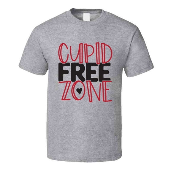 Cupid Free Zone Tee Funny Tshirt Anti-valentine's Day T Shirt