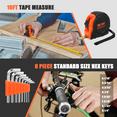 thumbnail image 6 of Cshidworld 39-Piece Tool Set General Household Hand Kit with Plastic Toolbox Storage Case, Basic Home Tool Kit for Girls, Ladies and Women - Includes Essential Tools for Home Garage Office, Orange, 6 of 8