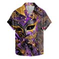 thumbnail image 1 of Camisas de Manga Larga para Hombres, Botón de Impresión Blusa de Cuello, Camisa de Poliéster de Moda Casual, 1 of 9