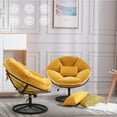 thumbnail image 6 of Mcombo Swivel Papasan Chairs, Gas Lift Cozy Chair with Height Adjustment, Velvet Rocking Saucer Chair for Living Room Bedroom HQ405(Yellow), 6 of 9