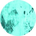 thumbnail image 1 of Ahgly Company Indoor Round Abstract Turquoise Blue Modern Area Rugs, 6' Round, 1 of 4