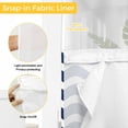 thumbnail image 6 of Navy Blue Moire No Hook Shower Curtain Waterproof, Bathroom Curtains with Snap in Liners and See Through Top Window, Water Ripple Stripe Farmhouse Hotel Style Bathtub Curtains Shower 60"Wx72"L, 6 of 8