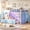 Blue, variant on Twin Size Low Loft Bed with 7 Drawers & Bookshelf Reading Nook & Upholster Cushioned Seats LED Under-bed Play House Metal Platform Bed Small Space Furniture Blue