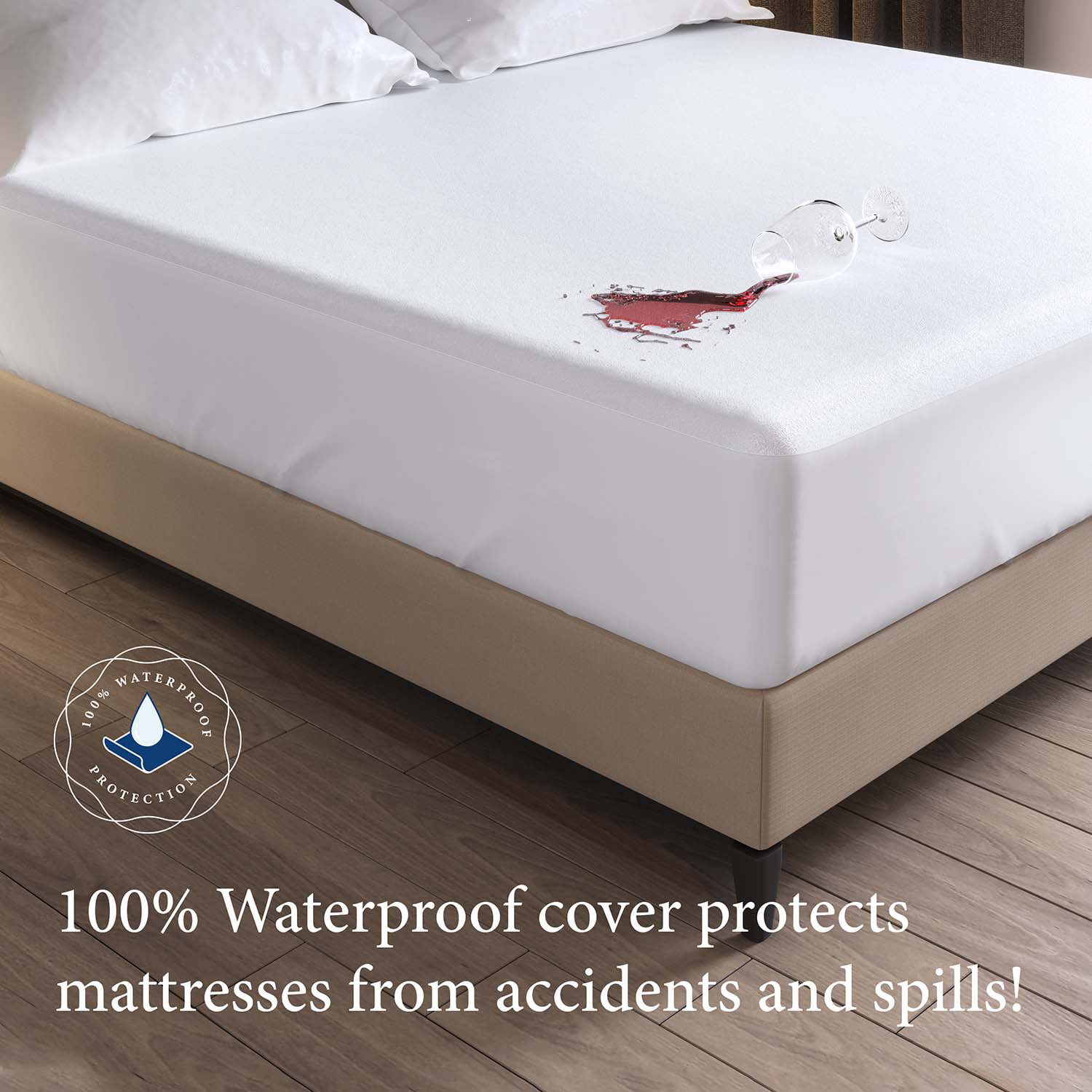 Mattress Protector Waterproof Luxury Bamboo Hypoallergenic Fitted Bed Cover Pad 