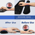 thumbnail image 4 of Computer Keyboard and Mouse Pad Support Memory Foam Set Easy Typing and Wrist Pain Relief Ergonomic Lightweight Anti-Skid Wrist Cushion for Office Gaming Laptop - Black, 4 of 9