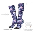 thumbnail image 4 of Naloa Skull flower white blue Thigh High Socks Extra Long Stretchy Sock Women Over Knee High Opaque Stocking Daily Wear, 4 of 6