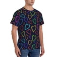 thumbnail image 2 of Vsdgher Colored Hearts Print Men's Dry Fit Mesh Athletic Shirts Moisture Wicking Tennis T-Shirt Tops, 2 of 9