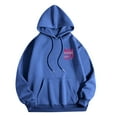 thumbnail image 3 of Womens Hoodies Funny Letter Printed Baggy Y2k Hooded Sweatshirt with Pocket Drawstring Pullover Top Outwear (L, Blue), 3 of 4