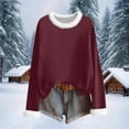 thumbnail image 6 of cocolona Womens Fall Tops Winter Fleece Warm Long Sleeve Shirts Fashion Solid Color Pullover Dressy Casual Blouses Christmas Gifts, 6 of 6