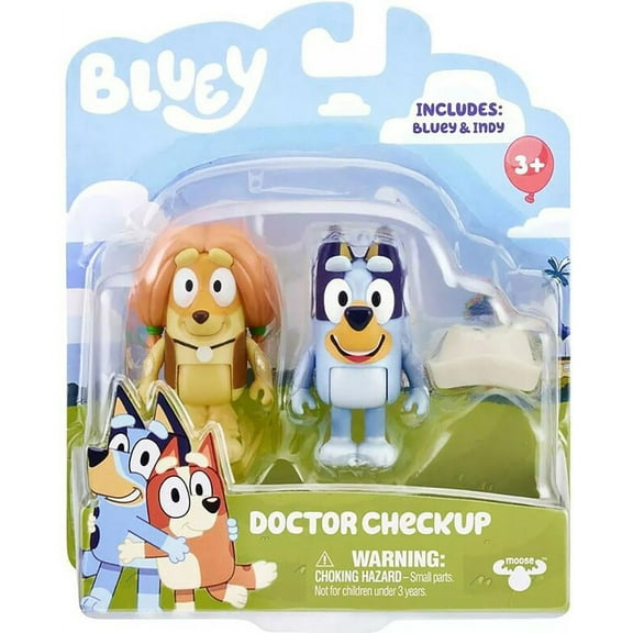 Bluey Doctor Checkup Mini Figure 2-Pack (Bluey & Indy)
