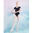 thumbnail image 4 of Ballet Leotards With V Hollow Back Short Sleeves Dancewear Bodysuit Teen Girls, 4 of 7