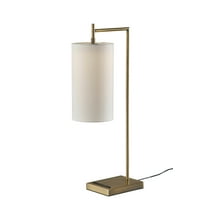 Adesso Matilda 25" 1-Light Touch Dimmable LED Antique Brass Table Lamp with Cylinder Shade