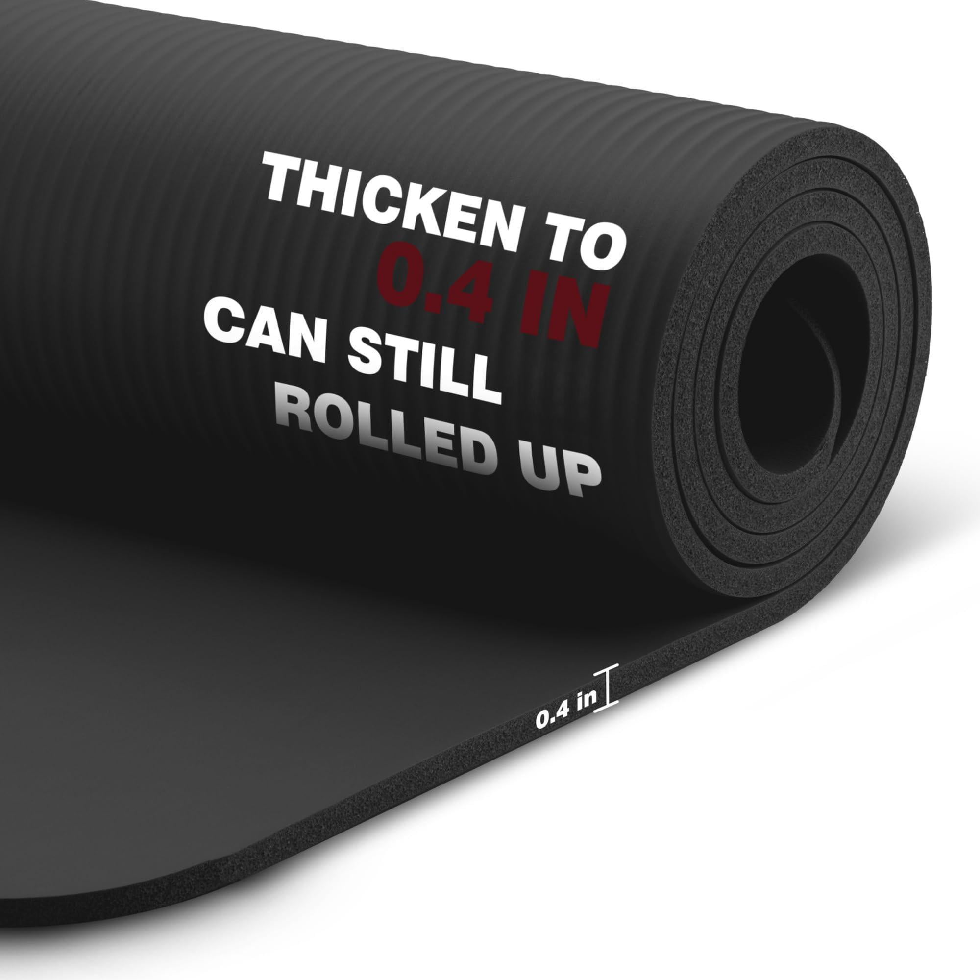 Yoga Mat Black 72”x24”x10mm Exercise Pilates Stretching Meditation