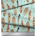 thumbnail image 2 of Soimoi Green Cotton Jersey Fabric Eagle Feather Print Sewing Fabric Yard 64 Inch Wide, 2 of 3