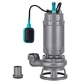 thumbnail image 1 of Submersible Sewage Pump – 1HP 110V Cast Iron – Auto Float Switch – 5280 GPH – 50.85ft Head – Basement & Septic – 2" Outlet – Gray, 1 of 6