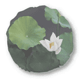 thumbnail image 1 of Frais Lotus Image Nature Ronde Jeter Oreiller Décoration Coussin, 1 of 3