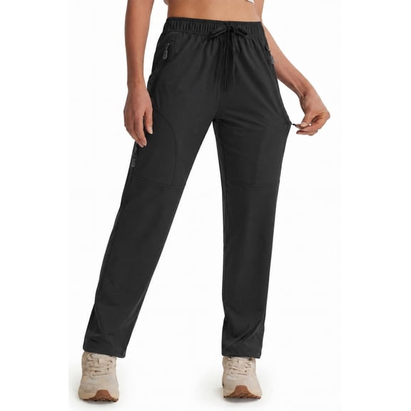 MASKERT Women's Hiking Pants-29" Lightweight Quick Dry Sweatpants Casual Safari Work Travel Outdoor Clothes Black(Size XS-XXXL)