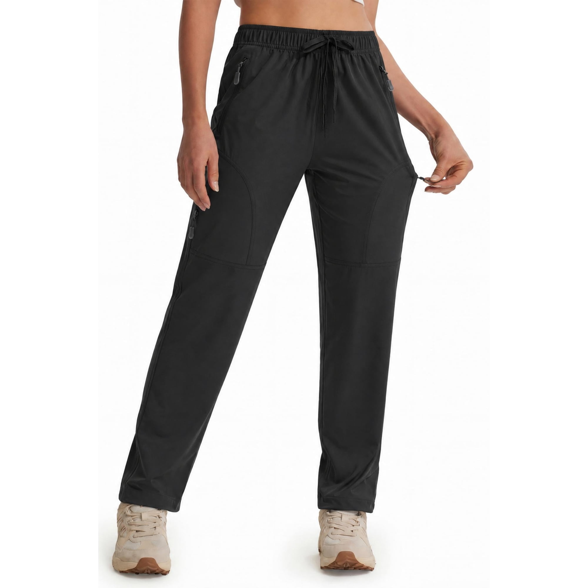 MASKERT Women's Hiking Pants-29" Lightweight Quick Dry Sweatpants Casual Safari Work Travel Outdoor Clothes Black（Size XS-XXXL）
