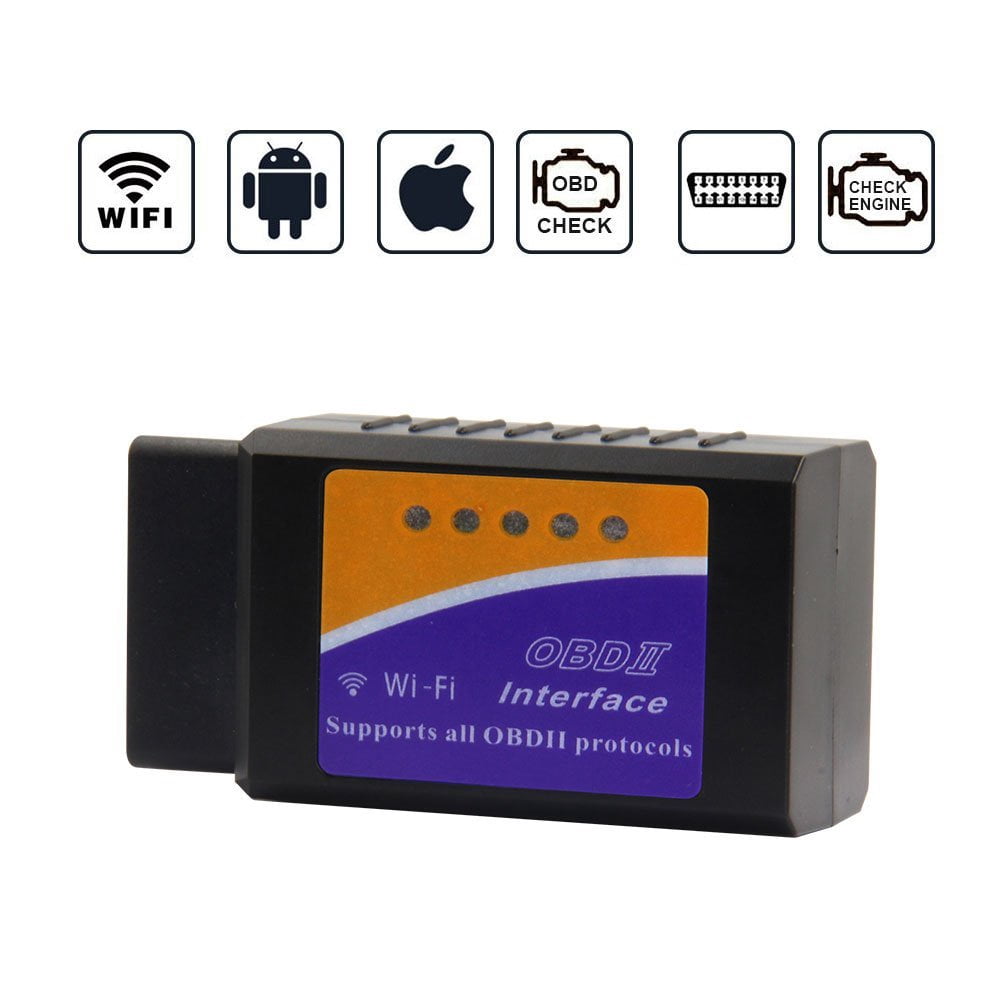 K-Cliffs  Car Diagnostic Device Wireless  Reader WIFI Scanner Adapter Check Engine Diagnostic Compatible with Android IOS & Windows Devices, 2pc Set