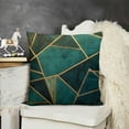 thumbnail image 2 of YINGXI Teal Geometric Trellis Decorative Pillow Covers Cozy Soft Throw Pillowcase Square Couch Cushion Cover for Home Decor Sofa Living Room Bed Car 24x24in, 2 of 5