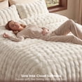 thumbnail image 3 of U by Bedsure Fluffy Comforter Set Queen, White Faux Fur Comforter Set, Soft Shaggy Plush Bubble Queen Size Bedding Comforter Sets, 3 Pieces Luxury Fuzzy Bed Set, 3 of 10