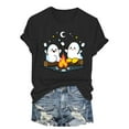 thumbnail image 7 of enyan Pumpkin Printed Cute T Shirts Orange Graphic Tops Fall Tee Fashion Womens Halloween Shirts Black,S, 7 of 7