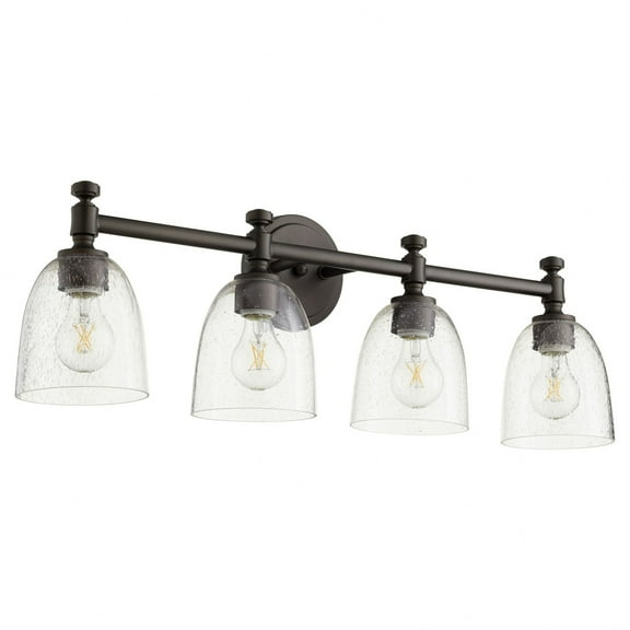 Quorum Lighting Rossington 4-Light Glass Oiled Bronze Ceiling Fan