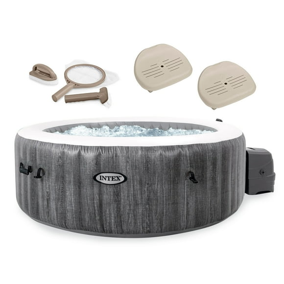 Intex PureSpa Plus Inflatable Hot Tub Jet Spa w/ Maintenance Kit & 2 Seats