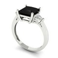 thumbnail image 2 of 2.32 ctw 3 Stone Anniversary Ring for Women | Princess Cut Natural Onyx | Hyperallergenic Solid 18K White Gold, 2 of 5