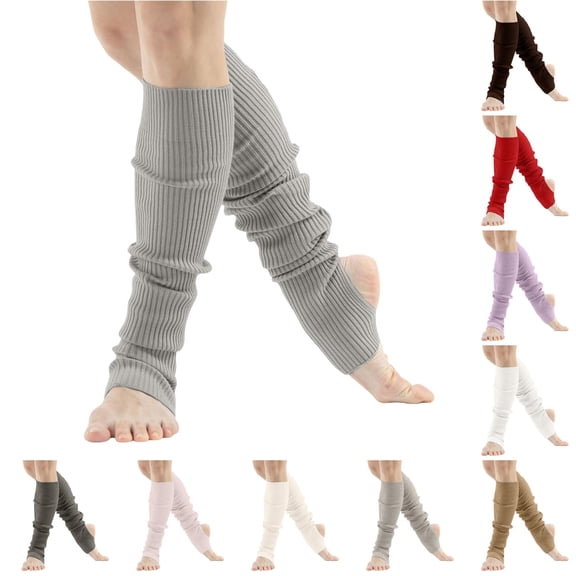 Leg Warmers for Women Dance Yoga Open Toe Heel Socks Eighties Ribbed Party Athletic Accessories