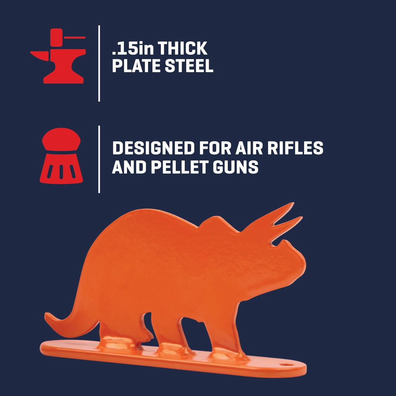 Allen Company Steel Airgun Target Set, 2 Dinosaur Targets, Orange