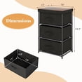 thumbnail image 2 of CRXX Nightstand with 3 Fabric Drawers, 24.5" Storage Dresser with Metal Frame and Wood Top for Closet, 3-Drawer Bedside Table with Removable Lid for Bedroom Dorm, Easy Assembly (1, Black), 2 of 9