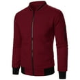 thumbnail image 6 of JIANJIA Mens Coats And Jackets Solid Color Long Sleeve Square Plaid Zipper Cardigan Outerwear Streetwear, 6 of 6