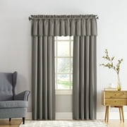Sun Zero Kylee Energy Saving Rod Pocket Curtain Panel, Gray, 54W x 63L (1 Panel)