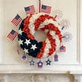 thumbnail image 4 of Nkmbld 4th of July Wreaths for Front Door, Red White Blue Round Shape Flower Wreath for Independence Day Memorial Day Flag Day Indoor Outdoor Decor, 4 of 8