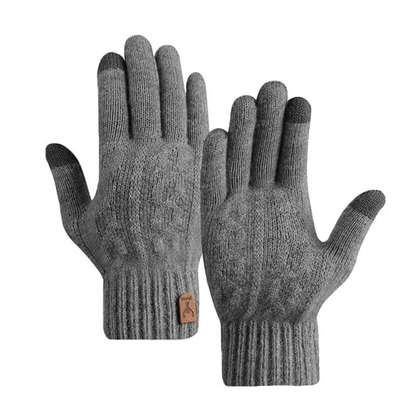 Men's Winter Warm Gloves Touch Screen Thickened Cold-proof Wool Knitted Glo GX