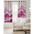 thumbnail image 3 of Pink Waves Coastal Blackout Curtains for Bedroom, Pink Ombre Summer Beach Oceans Room Darkening Window Drapes for Living Room, Thermal Insulated Grommet Curtains, 27.5x39 inch, 2 Panels, 3 of 9