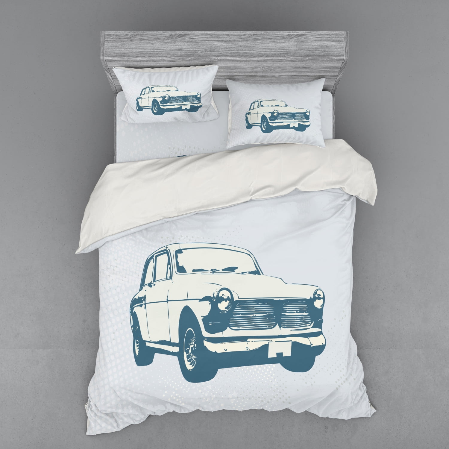 Retro Car Duvet Cover Set, Old Fashion Vintage Custom Collector