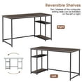 thumbnail image 6 of Ivinta White Computer Gaming Desk with 2-Tier Shelves for Home Office, 6 of 8