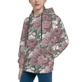 thumbnail image 2 of Fotbe Rose Flowers Pattern Youth Pullover Hooded Sweatshirt, Boys Hoodie, Kangaroo Pocket Hoodie for Kids Girls -Medium, 2 of 6