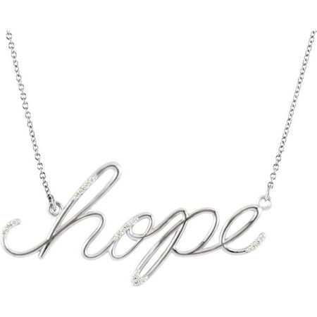 Hope Diamond Necklace - 14k White Gold Diamond Hope 16