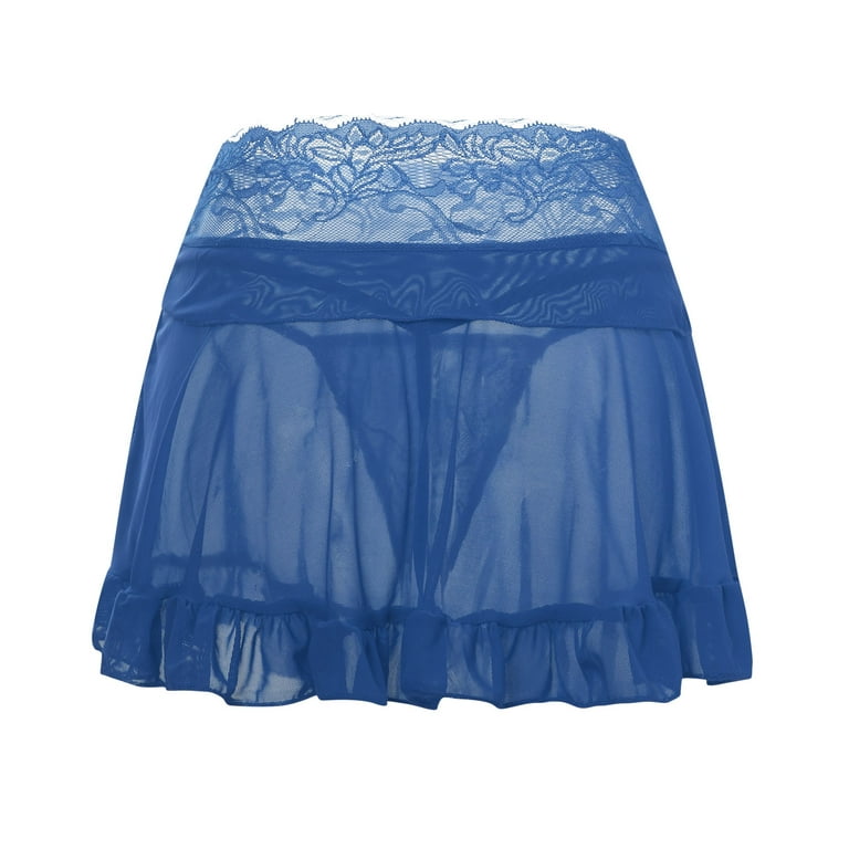 Women's High Waist Sexy Skirt Mesh Mini Skirt Lingerie Panties
