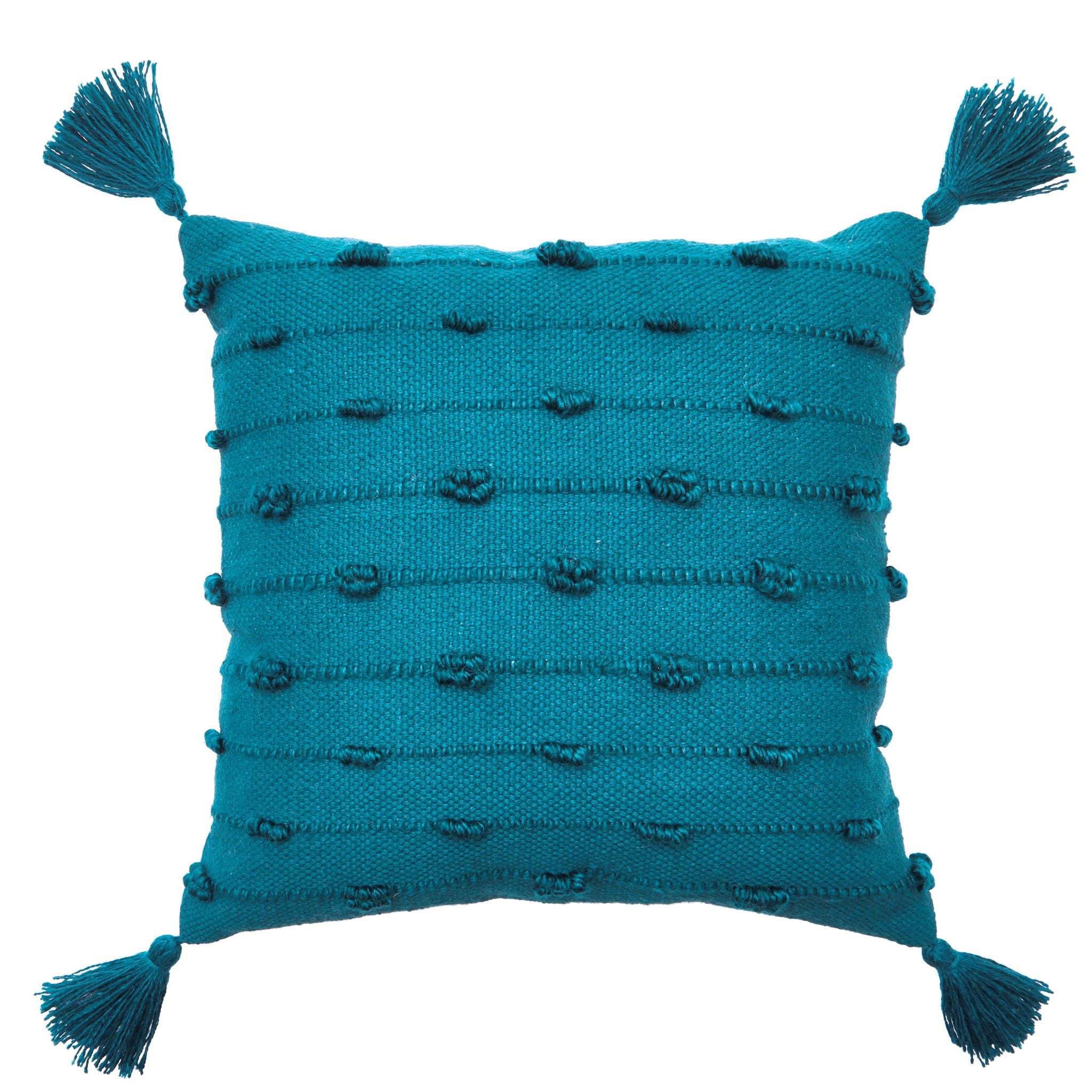 Better Homes & Gardens Knotted Outdoor Throw Pillow, 21' x 21', Teal