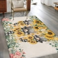 thumbnail image 2 of Kitchen Mats for Floor 3x5 Ft, Sunflower Gnomes Non Slip Area Rugs for Kitchen Bedroom Entryway, Spring Eucalyptus Floral Orange Plaid Washable Carpet Runner Rug Floor Mats for Bedroom Home Decor, 2 of 8