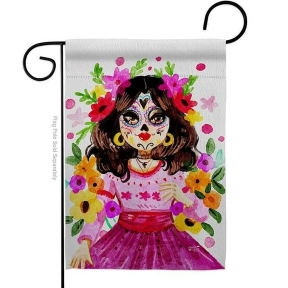 Angeleno Heritage G130410-BO La Catrina Falltime Day of Diad 13 x 18.5. in. Double-Sided Decorative Vertical House Garden Flag for Decoration Banner Yard Gift