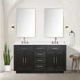 thumbnail image 3 of Abbey 60 in W x 22 in D Black Oak Double Bath Vanity and White Quartz Top, 3 of 6