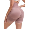 thumbnail image 2 of DARING DIVA High Rise Shorts Shapewear Lace Trim Zipper Hooks Closure L Dark Brown, 2 of 6